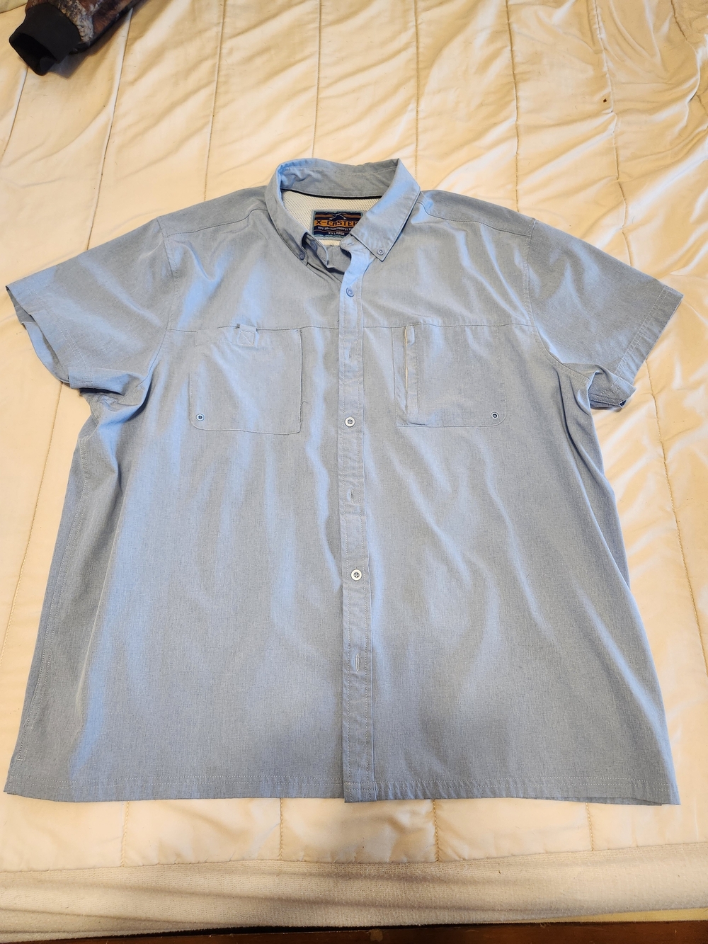 Short-Sleeve Light Blue Button-Up Shirt by Haggar